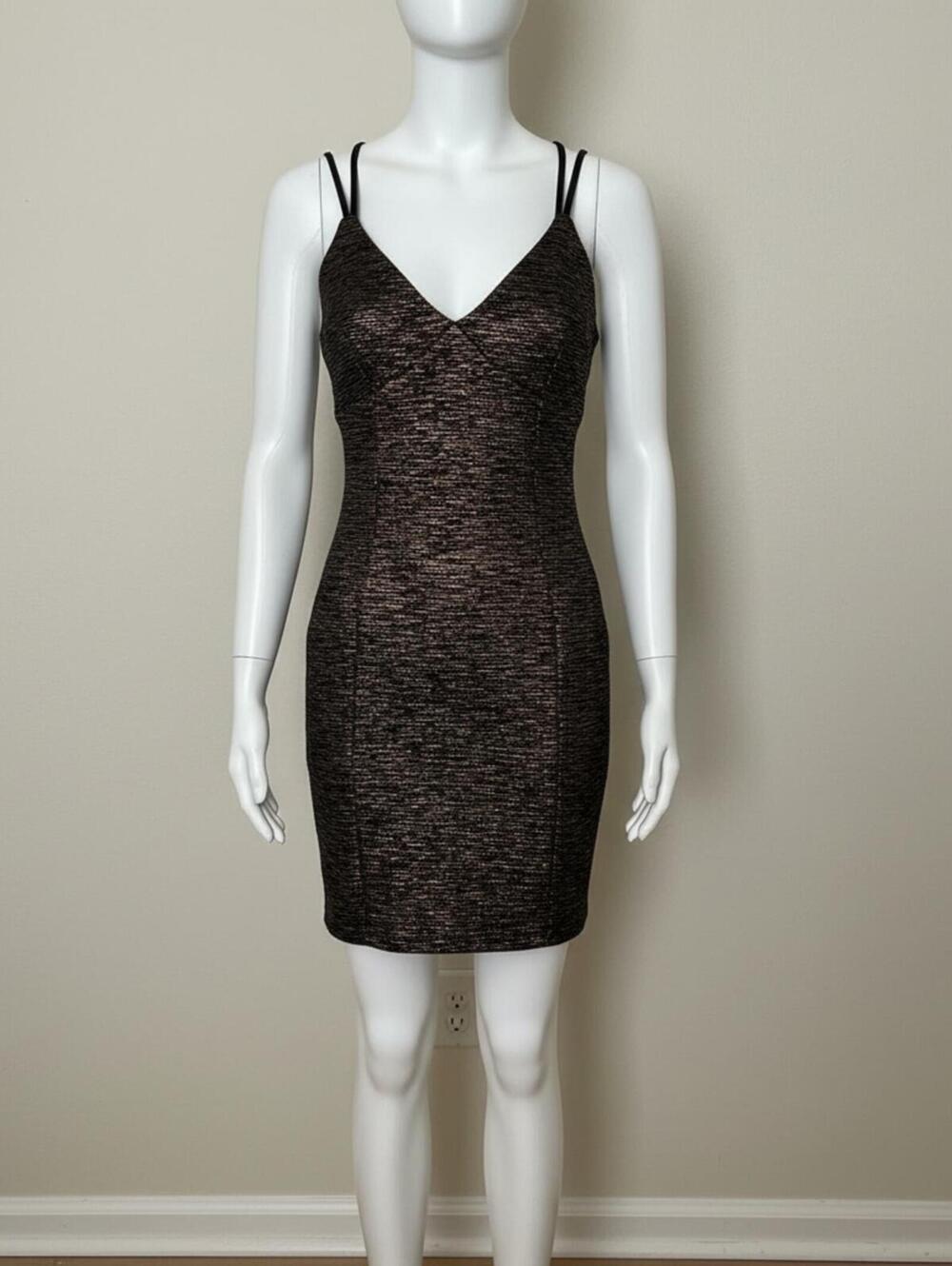 Windsor mini Black and Bronze Strappy Bodycon Dress Windsor mini Black and Bronze Strappy Bodycon Dress